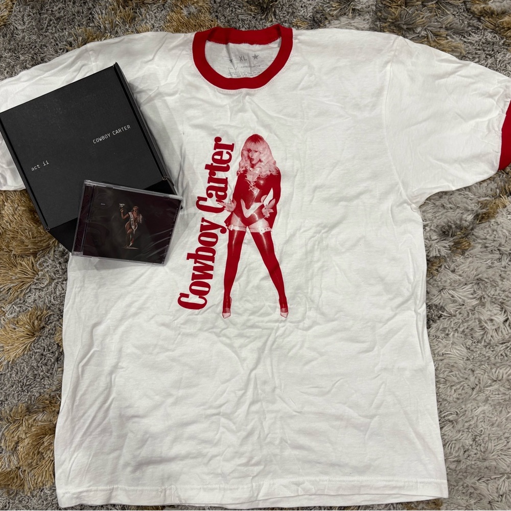 Cowboy Carter White and Red Graphic T-Shirt